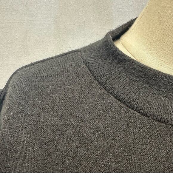 Zara puff sleeve black heavy knit mock neck tiered midi dress size medium - Picture 6 of 16